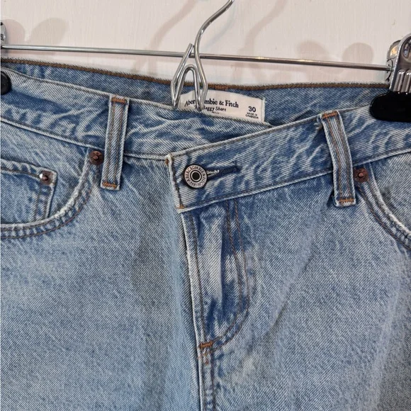 Abercrombie & Fitch Light Blue Jean Shorts shortie Denim - Picture 2 of 8